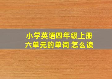 小学英语四年级上册六单元的单词 怎么读